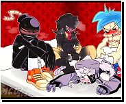 boyfriend x agoti x ruv (mid-fight masses) x. tabi (fnf) x. whitty (fnf) from fnf monika boyfriend