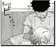 Mono "Squirt Shake Ha! Hn! Nh! Ah! Shudder Burst" "Eu vc q ta lendo" 1boy 1girl bent_over black_hair closed_eyes clothed_sex fellatio/blowjob from_side hair_intakes light_hair no_eyes nose_blush open_mouth out-of-frame_censoring serafuku s from hair saloon sex